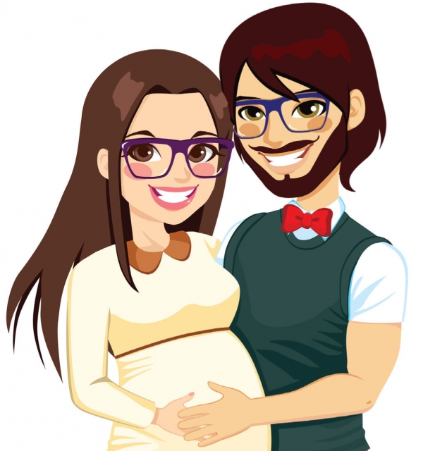 drawing of two new parents