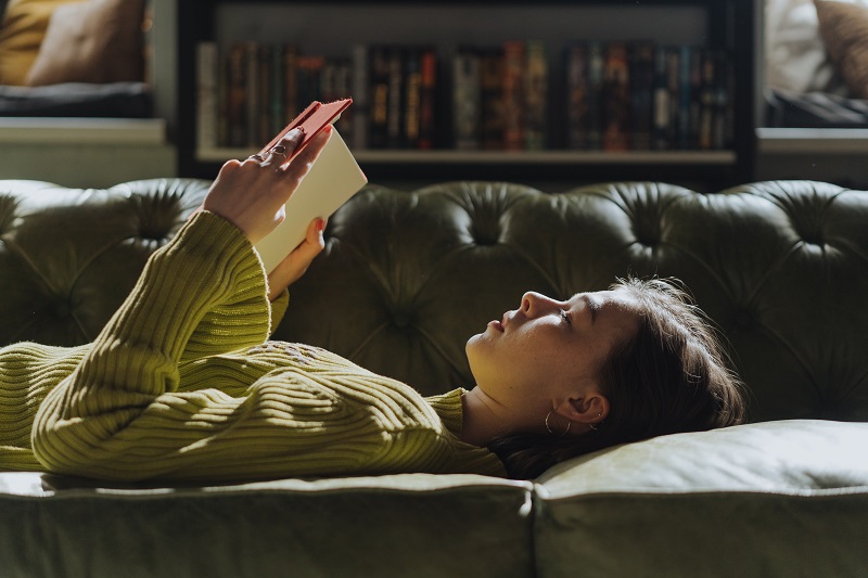 photo of a woman reading