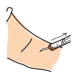 drawing that shows someone pulling back on the needle plunger