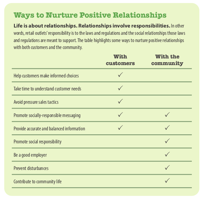 ways to nurture relationships chart
