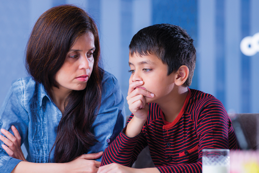 Stock photo of mother and young son