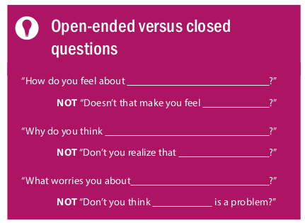 Image text: open-ended questions