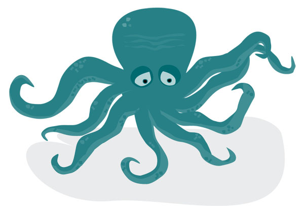 an octopus juggles stress